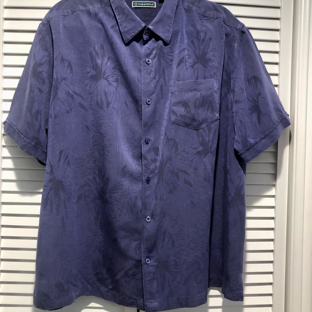 cubavera mens shirt  XXL Hawaiian Short Sleeves Purple color